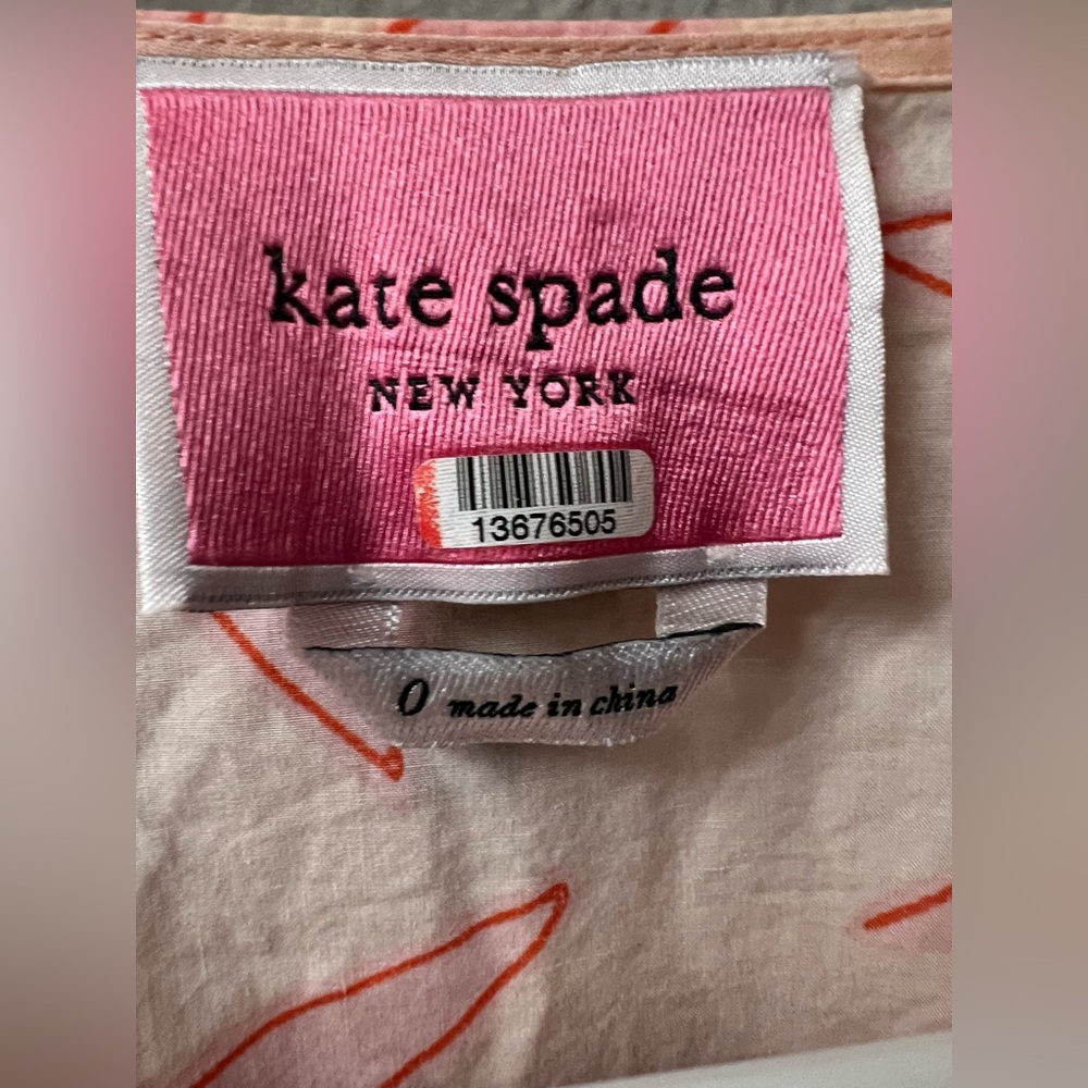 Kate Spade 100% Cotton Falling Flower Wrap Dress in Light Guava Juice Size 0 - Picture 8 of 8